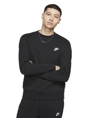 [ナイキ] スポーツウェア クラブ フリース (裏起毛) クルーネック スウェット トレーナー BV2663 (XL, ブラック) [010 ブラック/(ホワイト)] [XL]