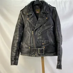 01w-6138 バンソン VANSON   C2 ダブルライダースジャケット  裏地キルティング  ブラック  サイズ36  USA製 メンズ  アウター  【中古品】