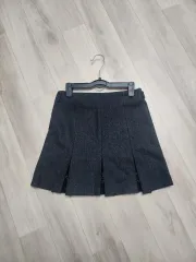 ウール プリーツ スカート チャコール色