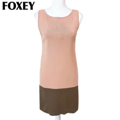 【美品】FOXEY NEW YORK ノースリーブワンピース 38 バイカラー