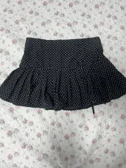 ドットフリルスカート ブラック
