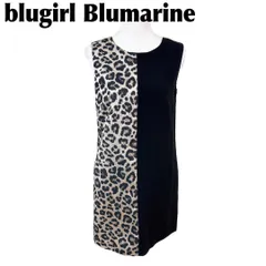 【美品】BLUGIRL ノースリーブワンピース I42 レオパード柄