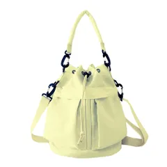 【人気商品】肩掛け 手提げ ドローストリング 超軽量 ナイロン ショルダー レディース 2way バケットバッグ 巾着バッグ