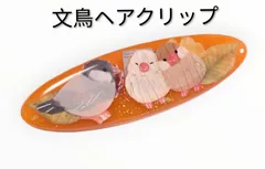 文鳥ヘアクリップ✨秋バージョン　　　文鳥ちゃんかわいい3羽の髪留め　　　　文鳥アクセサリー　　　文鳥レジン　　　レジン文鳥　　　文鳥グッズ　　　　文鳥ヘアクリップ　　　　ヘアクリップ文鳥　　　　鳥グッズ　　　鳥アクセサリー　　　レジン鳥　　かわいいヘアクリップ