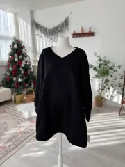 スウェット Vネック 起毛 ミニ ONE PIECE