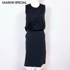 美品】MAISON SPECIAL ノースリーブドレスワンピース インナー付 M