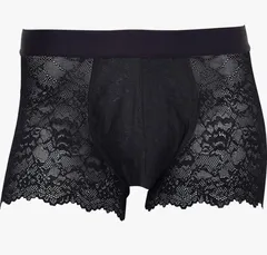 [ワコールメン] ボクサーパンツ ブラック Lサイズ美しさと快適さを追求した【レースボクサー】 はきこみ丈・ノーマル 前閉じ 下着