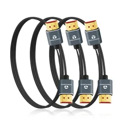 新品 超薄型 8K 4K HDMIケーブル 5M 3本入りク スリムで柔軟 ソフト 高速 HDMI 2.1 リード 4K@120Hz 8K@60Hz 48Gbps Roku TV/HDTV/PS5/Blu-rayに対応