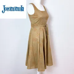 美品 ホコモモラ 刺繍ノースリーブワンピース ギャザープリーツ Aライン 40□