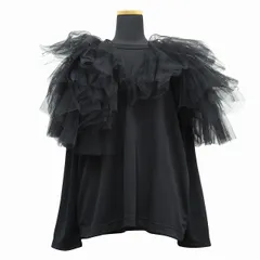 未使用 22SS コムデギャルソン COMME des GARCONS ティアード チュール フリル ドッキング カットソー 長袖 アーカイブ AD2021 GI-T010 サイズXS 黒 ブラック レディース