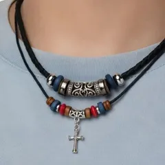メンズ・民族系ネックレス✨　ボヘミアン　　　アジアン　　　エスニック　　　エスニックネックレス　　　ボヘミアンネックレス　　　インディアンネックレス　　　ネックレスメンズ　　　十字架ネックレス　　　かっこいいネックレス　　　おしゃれなネックレス