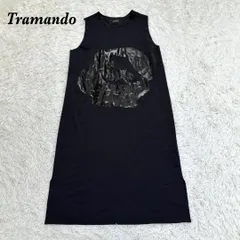 美品 tramando ノースリーブストレッチ ロングワンピース 1 ブラック
