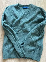 ポロラルフローレン メンズ ケーブル ウールニット M グリーン