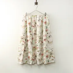 大きいサイズ ローズティアラ Rose Tiara 水彩風フラワープリントスカート 46｜オフホワイト ピンク ボトムス【2400014807882】