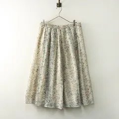 大きいサイズ 2024SS ローズティアラ Rose Tiara アプリコットフラワースカート 46｜ベージュ系 グリーン フレア【2400014807899】