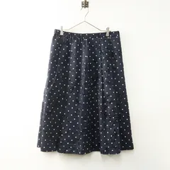 大きいサイズ ローズティアラ Rose Tiara フロッキーフラワー ドットスカート 46｜ネイビー ボトムス ロング フレア【2400014807905】