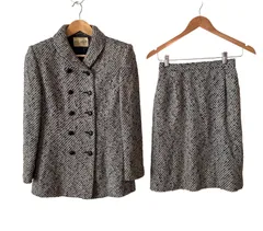  miss ashida ミスアシダ　セットアップ　スカート　レディース　ブラック　ホワイト　総柄　サイズ9【Z1747】