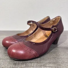 あしながおじさん 日本製 ウィングチップ 本革レザーストラップパンプス メリージェーン ラウンドトゥ 太ヒール 23cm ブラウンのサムネイル