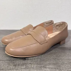 HIMIKO 卑弥呼 日本製 本革 撥水レザー/ジェルインソール ソフトコインローファー フラットヒール 24.5cm ブラウン 抗菌防臭