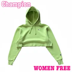 Champion チャンピオン リバースウィーブ Neon Green スウェット クロップド フーディー