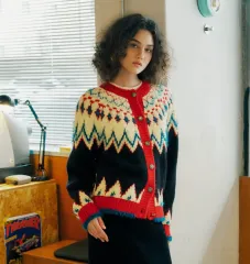 グリーンバター テリー ノルディック カーディガン (ほぼ新品)