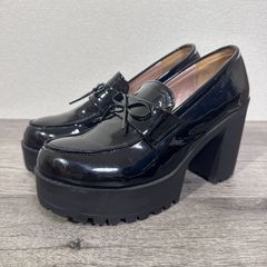 LIZLISAリズリサ 厚底ローファーパンプス M ブラック ゴールド金具 美