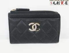 シャネル CHANEL マトラッセ コインケース フラグメントケース 財布 キャビアスキン ブラック 美品 財布