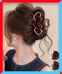 新品 バンスクリップ ハート マルチカラー 髪留めヘアクリップ ハートモチーフ 夏 ヘアアレンジグッズ 【 送料無料 】