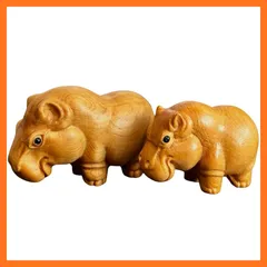 【新品】 tonra カバ 親子 アフリカ インテリア 雑貨 ミニ 動物 木製 置物 ギフト 出産祝い 棚 デスク 玄関 ウェルカム オブジェ お守り 縁起物 厄除け 0