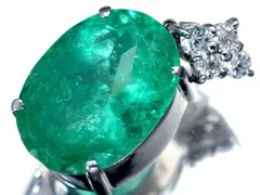 【ジュエリー極】超大粒天然エメラルド5.07ct＆天然ダイヤモンド0.17ct 超高級K18WGヘッド ソーティング h8159ivu【送料無料】