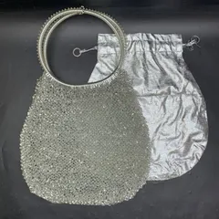 ノーブランド ワイヤーバッグ スタンダード/ラウンド 縦型/ハンドバッグ トートバッグ シルバーカラー  レディース中古