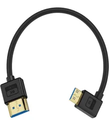 ★Poyiccot 8K 短い HDMI ミニHDMI 変換ケーブル L字、超高速 UHD 48Gbps 柔らかい Mini-HDMI to HDMI 変換アダプター、L型 左向きHDMI 2.1 規格 極薄 Mini-HDMI ケーブル 0.3m