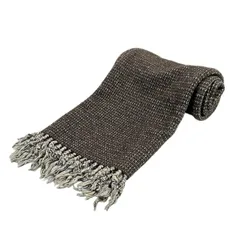 LOUIS VUITTON(ルイヴィトン) マフラー美品  - RW052 ダークブラウン×グレー×アイボリー ウール、シルク