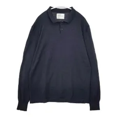 ALLEGE ウール ポロ セーター ニット ネイビー メンズ アレッジ【中古】6-0121T∞のサムネイル