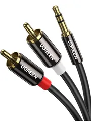 ★UGREEN RCA 3.5mm 変換 オーディオケーブル 3.5mmステレオミニプラグ RCA ミニピン 赤白ケーブル ミニコンポ アンプ AVセレクタ PC iPhone Android 端末 車載AUX オーディオなどに対応 1m