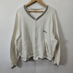 Men's Melrose メンズ メルローズ スウェット ブルゾン ジャケット 裏起毛 古着 ヴィンテージ コットン ホワイト系 B60のサムネイル