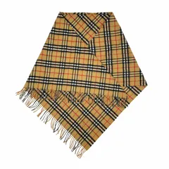 BURBERRY バーバリー ノバチェック 三角ストール カシミヤ フリンジ
