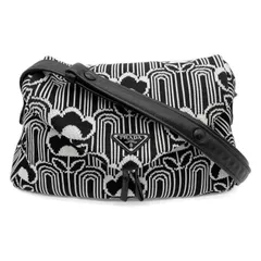 PRADA プラダ シニョー ショルダーバッグ 1BC165 ジャガード フラワー トライアングルロゴ 三角プレート