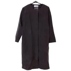 【タグ付き新品】INED イネド　ウールカシミヤ　ノーカラーロングコート　茶色　焦茶　レディース　9号　Mサイズ　シンプル　王道　定番　高級感　オシャレ　上品　ベンベルグ【ZK94】