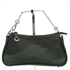 美品 Christian Dior ディオール ハードコア キャンバス レザー ラインストーン チェーン ハンド バッグ カーキ レディース a11547