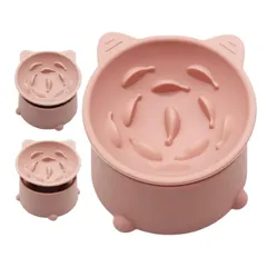 【トワイ】 早食い防止 食器 犬 猫 皿 – 割れない えさ皿 3段階 高さ調整 食べやすい フードボウル 滑りにくい シリコン 餌入れ 歯にやさしい ごはん皿 静音 ご飯皿 吐き戻し防止皿 猫用品 ペット用品 犬用食器 猫用食器 小型犬 シニア犬 高齢猫 は