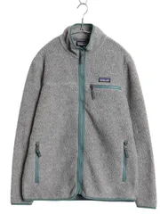 【お得なクーポン配布中!】 パタゴニア レトロ パイル フリース ジャケット レディース L 古着 20年製 アウトドア フルジップ ハイネック ジャンパー ブルゾン ボア 灰
