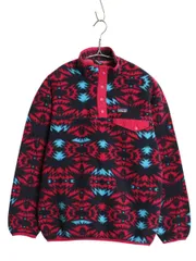 【お得なクーポン配布中!】 パタゴニア 総柄 ライトウェイト シンチラ スナップT ガールズ XL レディース XS ネイティブ アウトドア フリース プルオーバー ジャケット