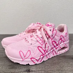 未使用 スケッチャーズ SKECHERS ウノスプレッドザラブ 155507 エアソール スニーカー 25cm ライトピンク ハート柄