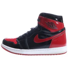 NIKE (ナイキ) AIR JORDAN 1 RETRO HIGH OG BRED PATENT エアジョーダン1 レトロ ブレッド パテント ハイカットスニーカー レッド/ブラック US9.5/27.5cm 555088-063