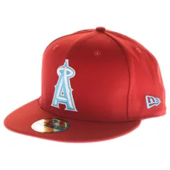 NEW ERA (ニューエラ) ロサンゼルス エンゼルス 6パネル ベースボールキャップ 帽子 レッド/ブルー