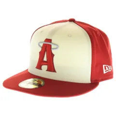 NEW ERA (ニューエラ) ロサンゼルス エンゼルス 6パネル ベースボールキャップ 帽子 レッド/ホワイト
