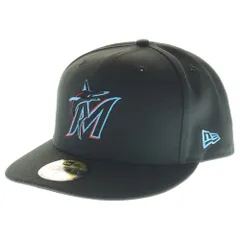 NEW ERA (ニューエラ) マイアミ マーリンズ 6パネル ベースボールキャップ 帽子 ブラック