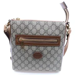 GUCCI (グッチ) GGスプリーム キャンバス メッセンジャー ショルダーバッグ ベージュ 681021