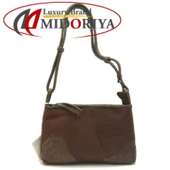 IBIZA イビサ 2WAY パッチワーク ショルダーバッグ パイソンxレザー ブラウン レディース /253518【中古】